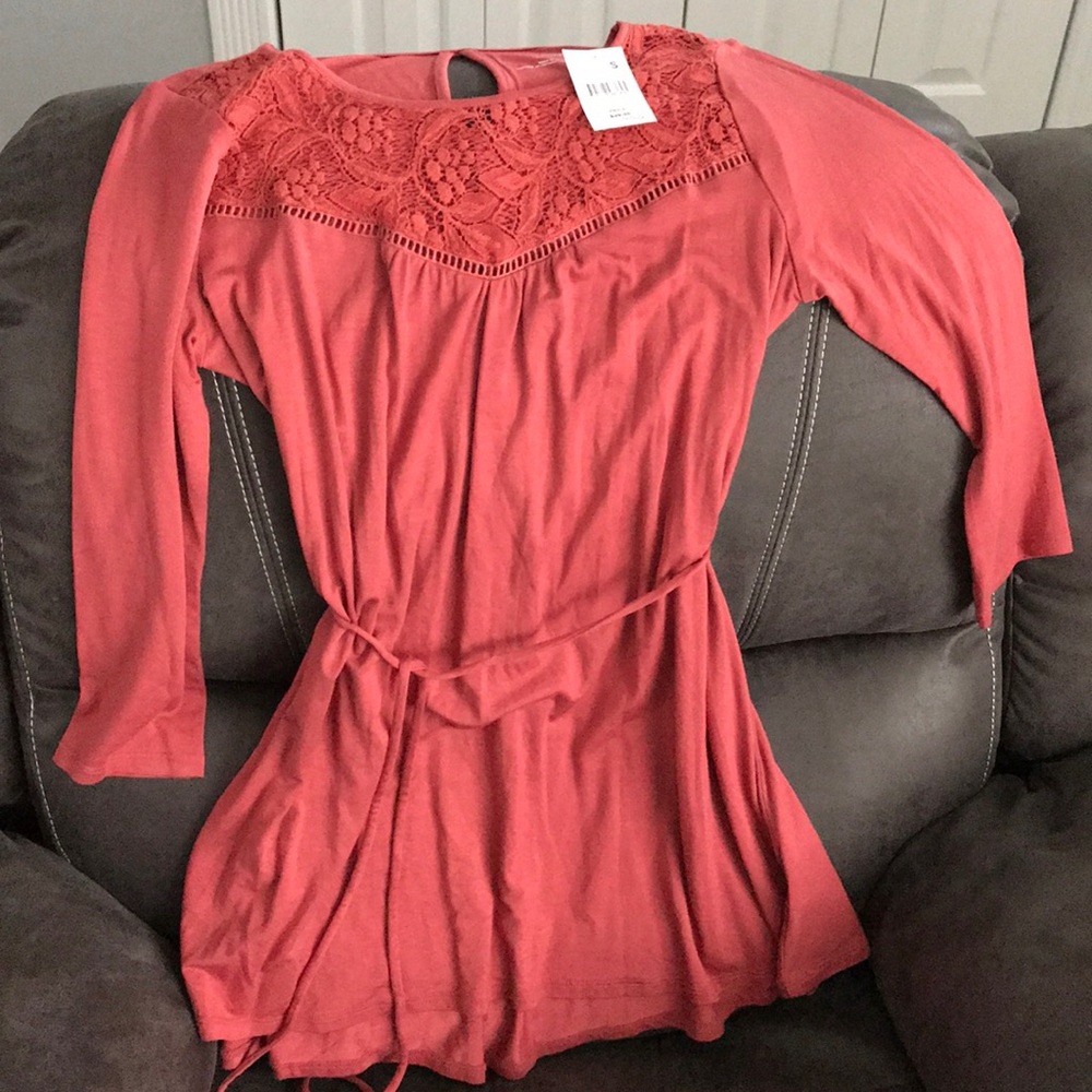 Burnt Orange/Red Maternity Babydoll top